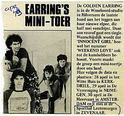 Probably Hitkrant article Earring's mini-toer April 1979